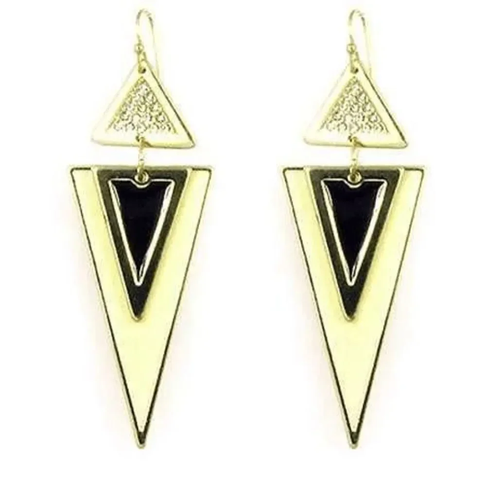 Retro Triangular Earrings - Picture 2 of 2